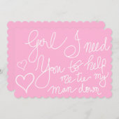 Mooie Roze Koele Script Typografie Bruidsmeisje Kaart (Voorkant / Achterkant)