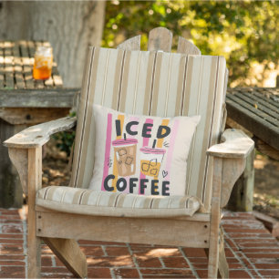 Mooie Roze Koffiekopjes Zomer Koffie Design Buitenkussen