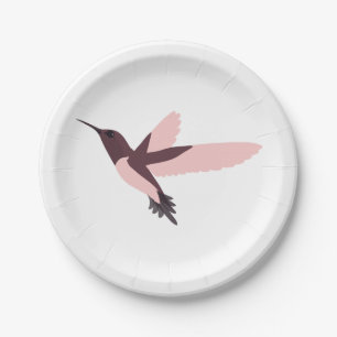 Mooie Roze Kolibrie Papieren Bordje