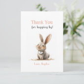 Mooie Roze Konijn Verjaardag Bedankt Kaarten (Staand voorkant)