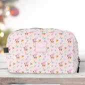mooie roze konijntje tuin patroon Monogram Naam Toilettasje