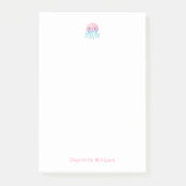 Mooie Roze Kwallen Aangepaste Kindernaam Post-it® Notes (Voorkant)