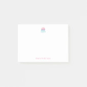Mooie Roze Kwallen Aangepaste Kindernaam Post-it® Notes (Voorkant)