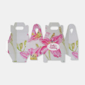 Mooie Roze Lelie Bloemige Trouwcake Favor Doos Bedankdoosjes (Uitgevouwen)