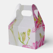 Mooie Roze Lelie Bloemige Trouwtaart Favor Doos Bedankdoosjes (Achterkant)