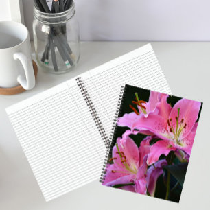Mooie Roze Lelie Bloesem Bloemen Notitieboek