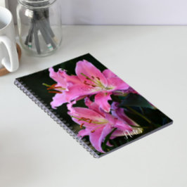 Mooie Roze Lelie Bloesem Bloemen Notitieboek