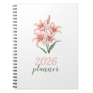 Mooie Roze Lelie Spiraal Planner Notitieboek