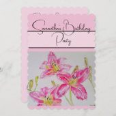 Mooie Roze Lelie Waterverf bloem lelies Kaart (Voorkant / Achterkant)