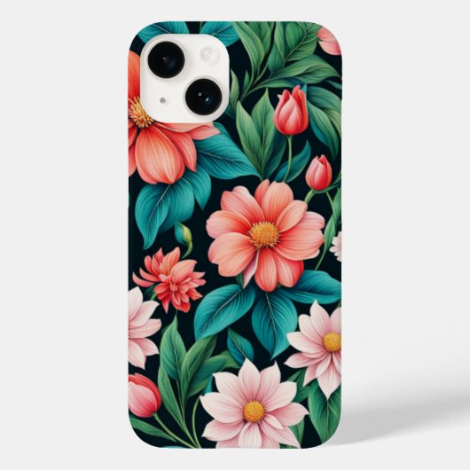 Mooie roze lente bloemen & groene bladeren levendi Case-Mate iPhone case (Achterkant)