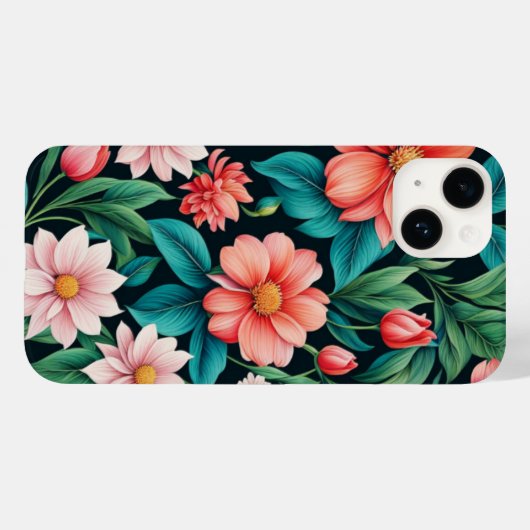 Mooie roze lente bloemen & groene bladeren levendi Case-Mate iPhone case (Achterkant (horizontaal))
