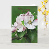 Mooie roze lentesbloesems Happy Birthday Kaart (Gele Bloem)