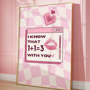 Mooie Roze Liefde Romantische Esthetische Muur Kun Poster