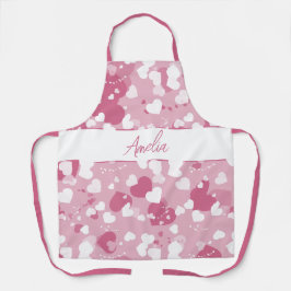 Mooie Roze Liefdeshart Gepersonaliseerd Schort