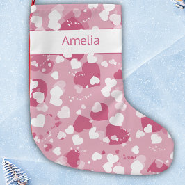 Mooie Roze Liefdeshart Personalized Kleine Kerstsok
