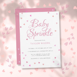 Mooie Roze Liefdeshartjes Baby Strooifeest Kaart