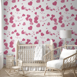 Mooie roze liefdeshartjes behang