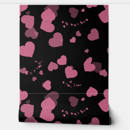 Mooie roze liefdeshartjes behang