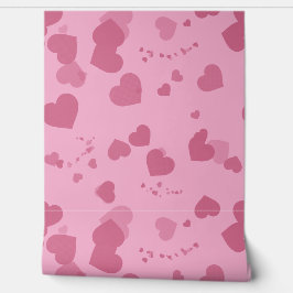 Mooie roze liefdeshartjes behang