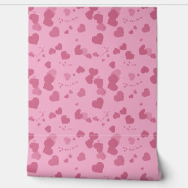 Mooie roze liefdeshartjes behang