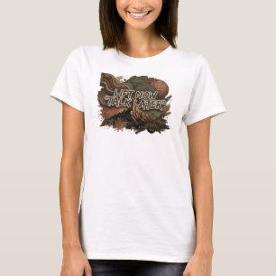 Mooie Roze LIFT NU TALK LATER Artistiek Motief T-shirt