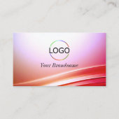 Mooie roze Lila gebogen decor met Logo QR-code Visitekaartje (Voorkant)