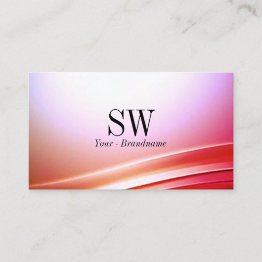 Mooie roze Lila gebogen decor monogram en foto Visitekaartje (Voorkant)