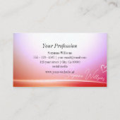 Mooie roze Lila Ombre gebogen Decor met Monogram Visitekaartje (Achterkant)