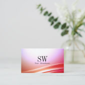 Mooie roze Lila Ombre gebogen Decor met Monogram Visitekaartje (Staand voorkant)