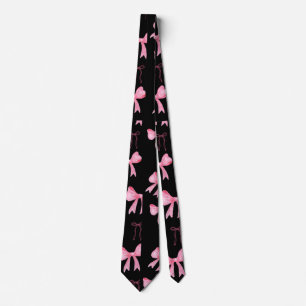 Mooie Roze Lint Boog Patroon Decorative Worp Kusse Stropdas