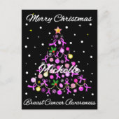 Mooie roze lint kerstboom briefkaart (Voorkant)