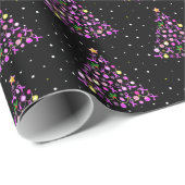 Mooie roze lint kerstboom cadeaupapier (Rol Hoek)