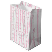 Mooie Roze Lint Streep Medium Cadeauzakje (Achterkant Gekanteld)