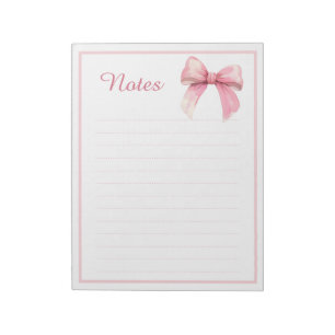 Mooie Roze Lint Strik Coquette Esthetische Notitie Notitieblok
