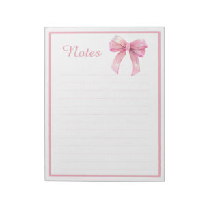 Mooie Roze Lint Strikte Coquette Esthetische Memo  Notitieblok