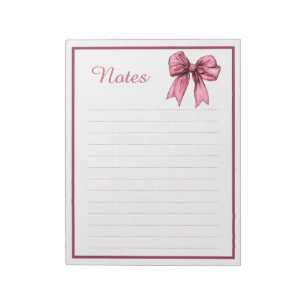 Mooie Roze Lint Strikte Coquette Notitieblok