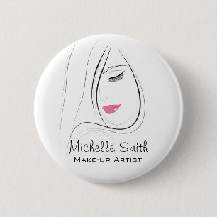 Mooie roze lippen make-up artiesten branding ronde button 5,7 cm