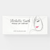 Mooie roze lippen vormen het merk kunstenaar spandoek (Horizontaal)