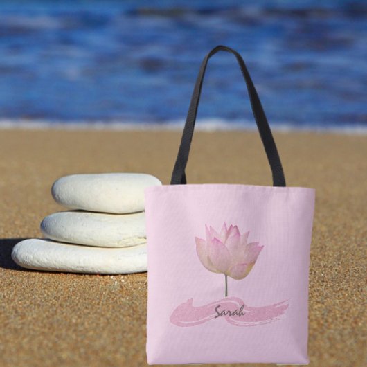Mooie roze Lotus Flower-Canvas tas