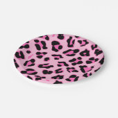 Mooie roze luipaardhuid print feest papieren bord (Gekanteld)