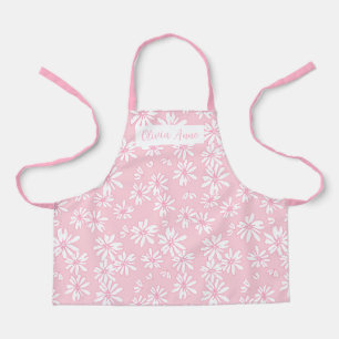 Mooie roze madeliefjes bloemenschort voor meisjes schort