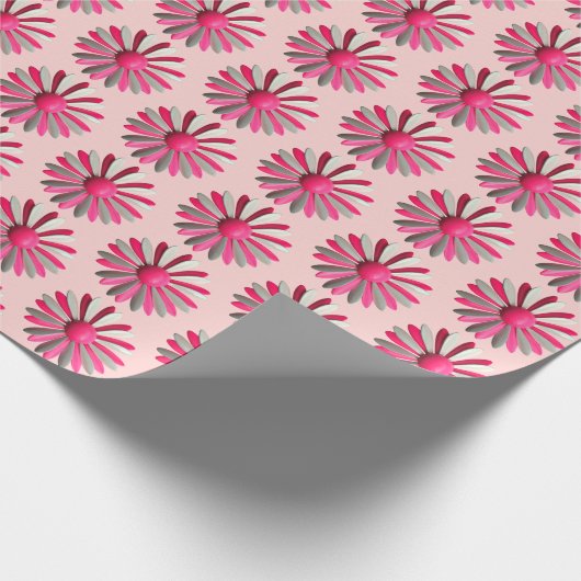 Mooie Roze Madeliefjes Bloemenspelden Lente Zomer  Cadeaupapier (Hoek)