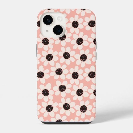 Mooie Roze Madeliefjes Bloemmotief iPhone Hoesje (Achterkant)