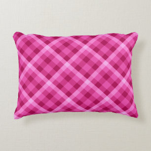 Mooie roze magenta geruite accentkussen accent kussen