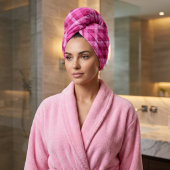 Mooie roze magenta geruite badhanddoek