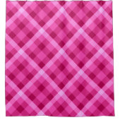 Mooie roze magenta geruite douchegordijn (Voorkant)