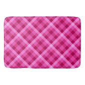 Mooie roze magenta geruite grote badmat (Voorkant)