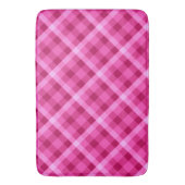 Mooie roze magenta geruite grote badmat (Voorkant Verticaal)
