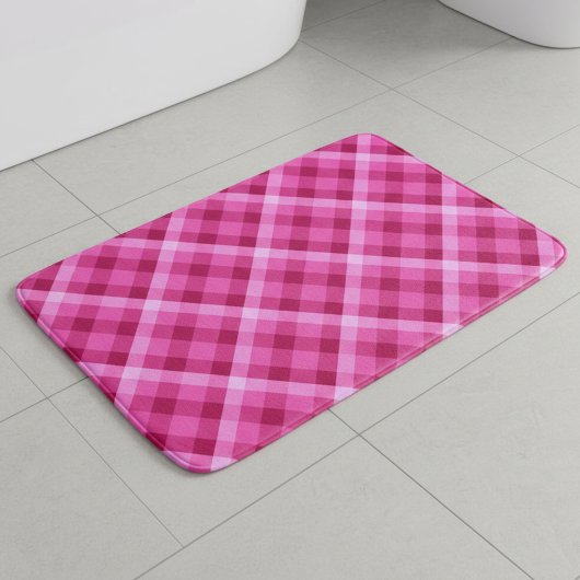 Mooie Roze Magenta Geruite Grote Badmat