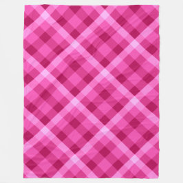 Mooie roze magenta geruite grote fleece deken